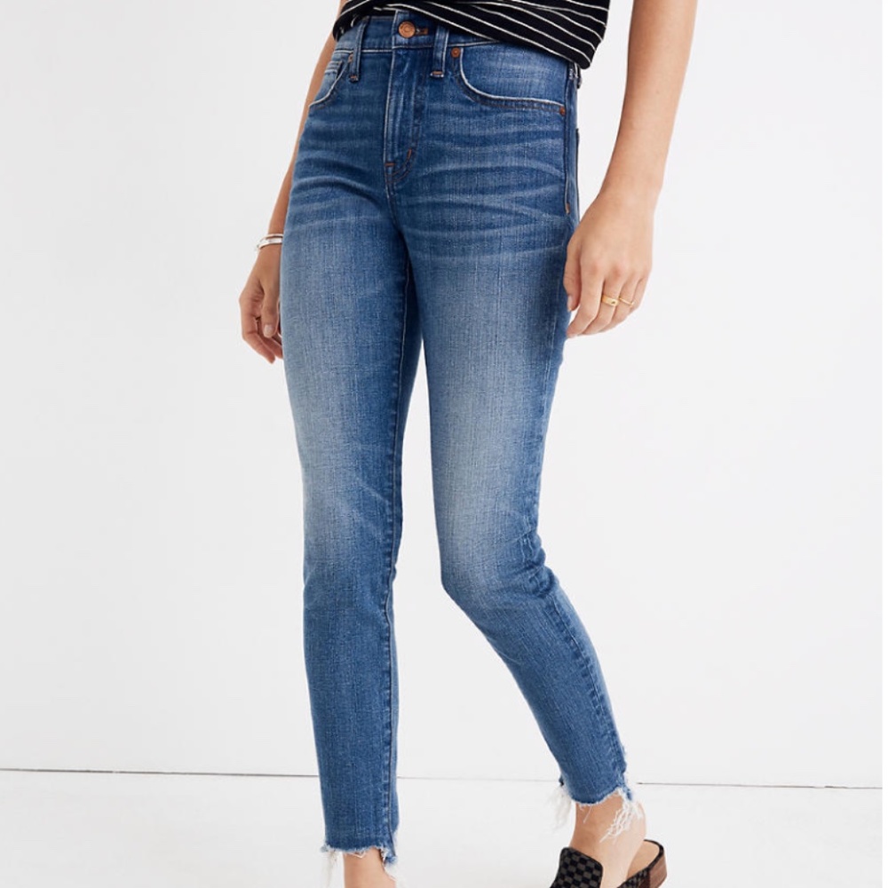 Madewell 9" High-Rise Skinny Crop Jeans: Destructed-Hem Edition